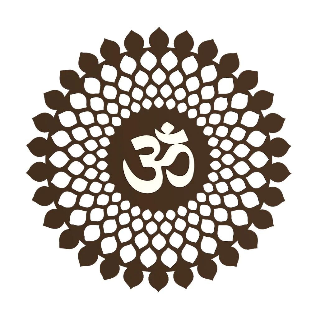 DEKORSTATION Serenity and Spiritual Illumination Om Mandala Brown Backlit & Night Light Wall Decorative Art for Indoor Wall Decoration image