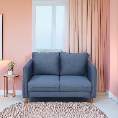 Amelio Velvet 2 Seater Sofa In Blue Colour