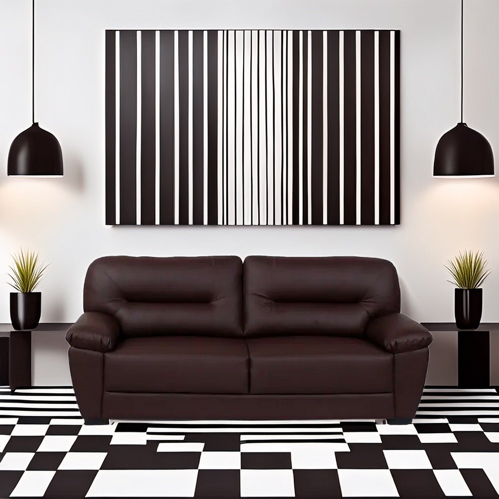 Napa Leatherette 2 Seater Sofa in Brown Color image
