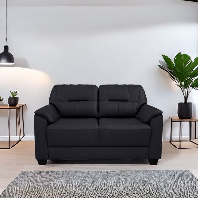 Croma Leatherette 2 Seater Sofa in Black Color