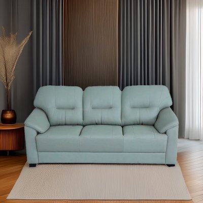 Croma Leatherette 3 Seater Sofa in Grey Color