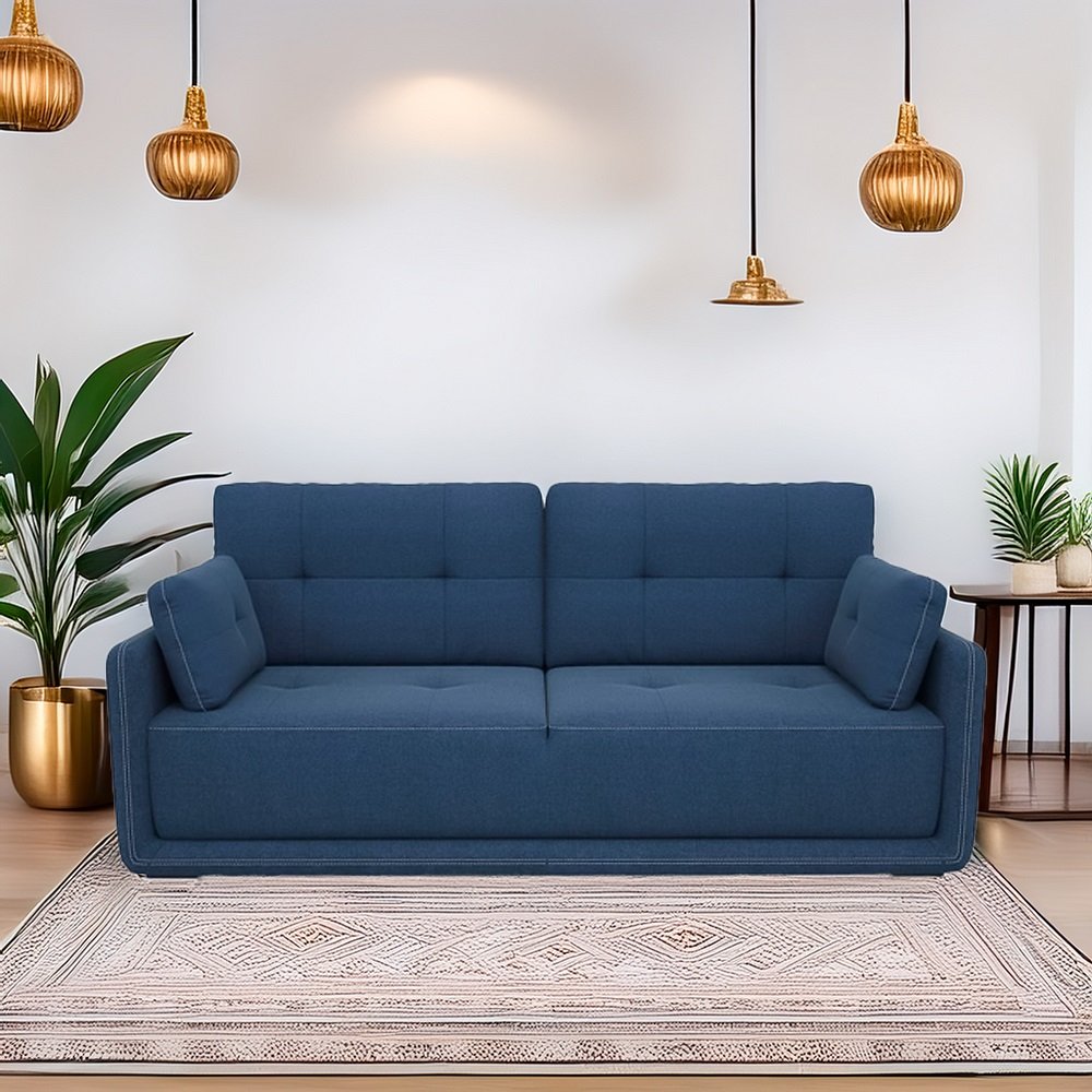 Cedar Fabric 3 Seater Sofa in Blue Color image