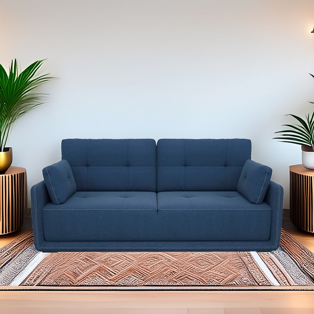 Cedar Fabric 3 Seater Sofa in Blue Color image