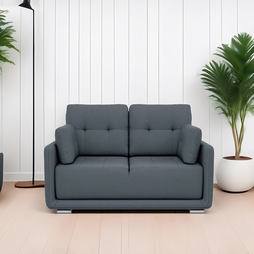 Cedar Leatherette 2 Seater Sofa in Grey Color image