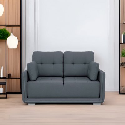 Cedar Leatherette 2 Seater Sofa in Grey Color