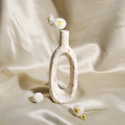 Handcrafted Cylindrical Glass Vase for Home Decor