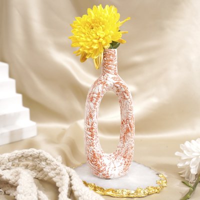 Modern Cylindrical Glass Vase for Flowers and Greens