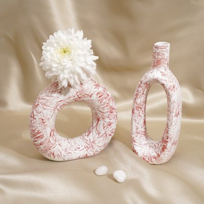 Unique Set of 2 Glass Vases for Home and Office Decor