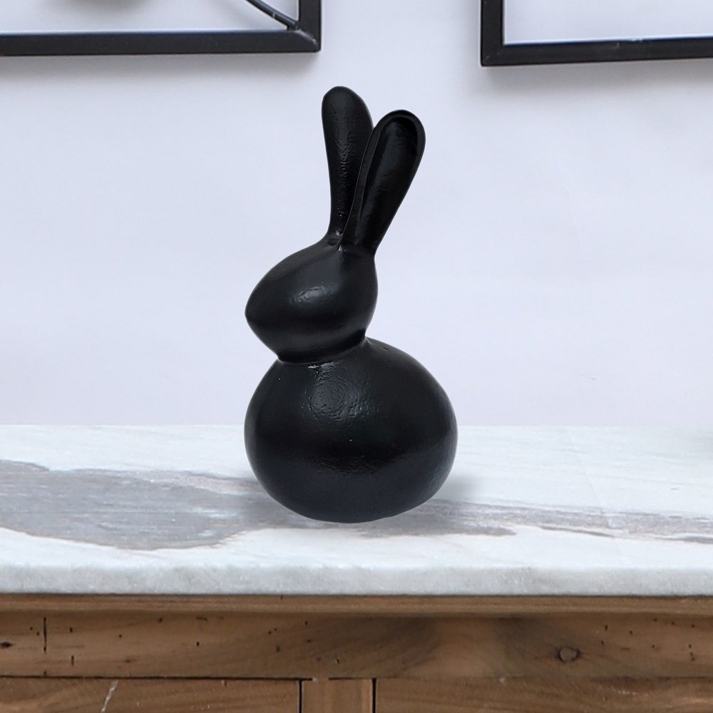 Abstract Hare Sculpture Black image