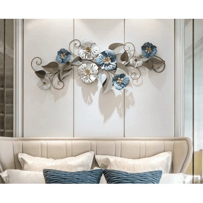 Blue And White Petal Wall Art