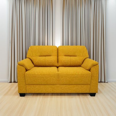 Croma Fabric 2 Seater Sofa in Yellow Color