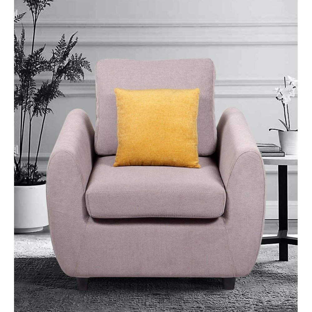 Droopy Fabric 1 Seater Sofa in Light Grey Colour image