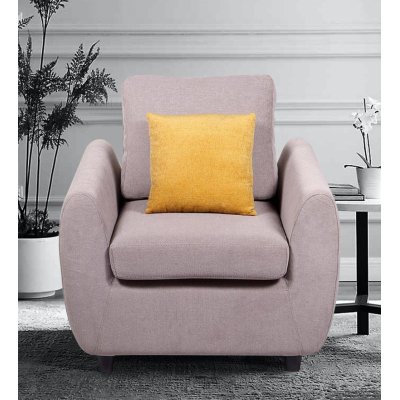 Droopy Fabric 1 Seater Sofa in Light Grey Colour