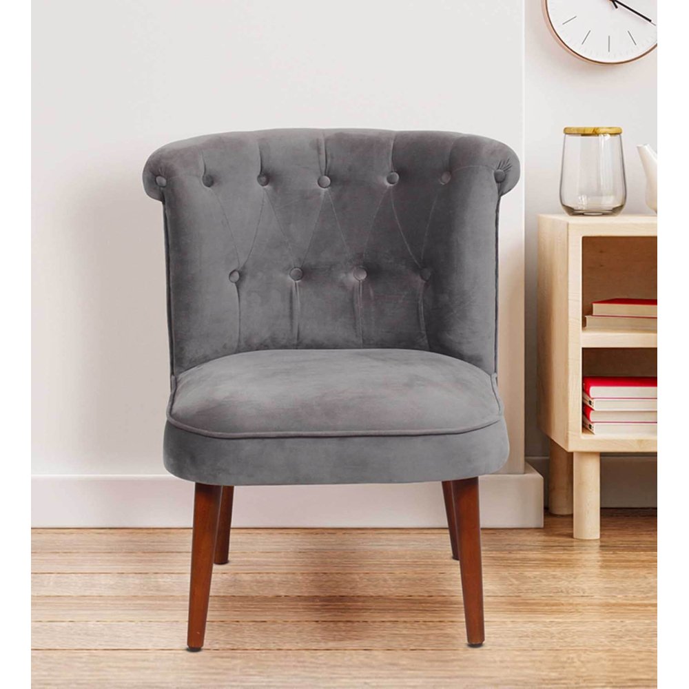 Milano Fabric Slipper Chair in Grey Color image