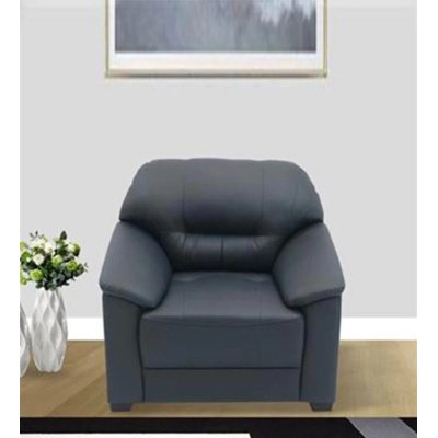 Croma Leatherette 1 Seater Sofa in Dark Blue Color