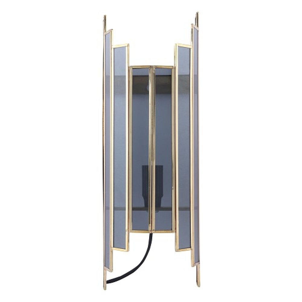 Arc De Luxe Black Wall Lamp with Black Glass image