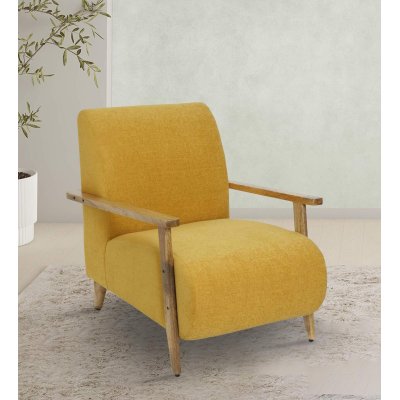 Atreo Fabric Arm Chair In Yellow Color