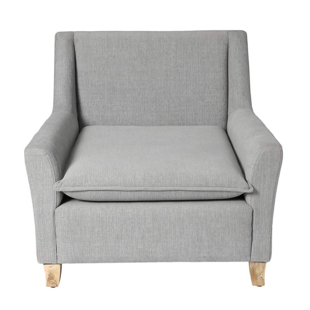 Alma Fabric Full Back Lounge Chair In Ash Grey Color image