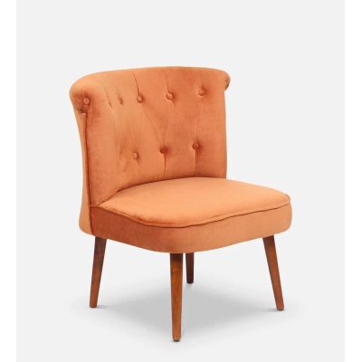 Milano Fabric Slipper Chair in Tangerine Color image