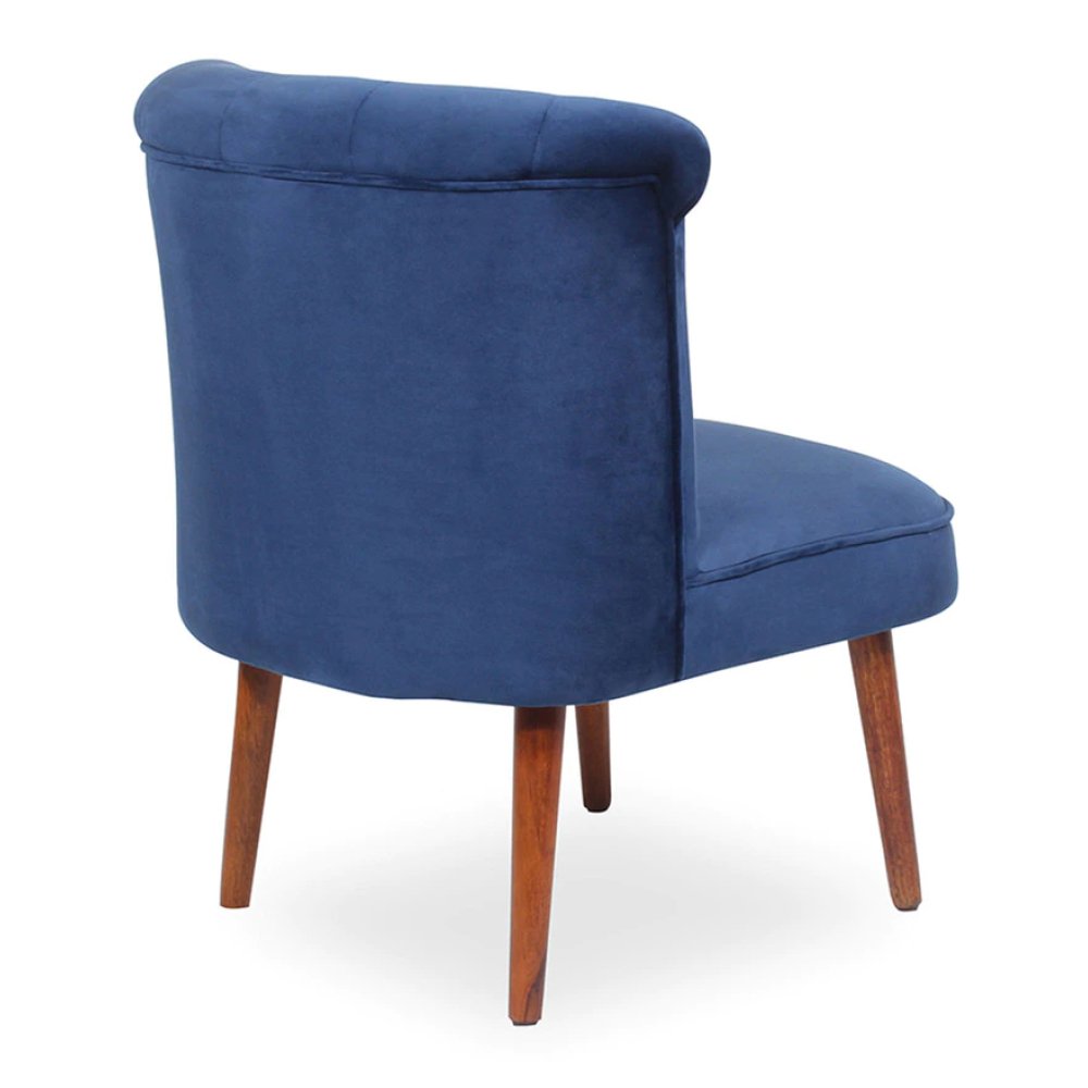Milano Fabric Slipper Chair in Dark Blue Color image
