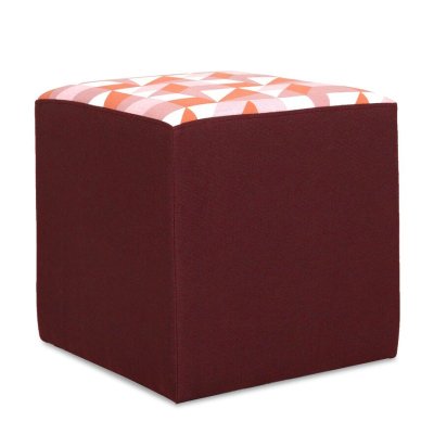 Joan Fabric Pouffe in Maroon Color image
