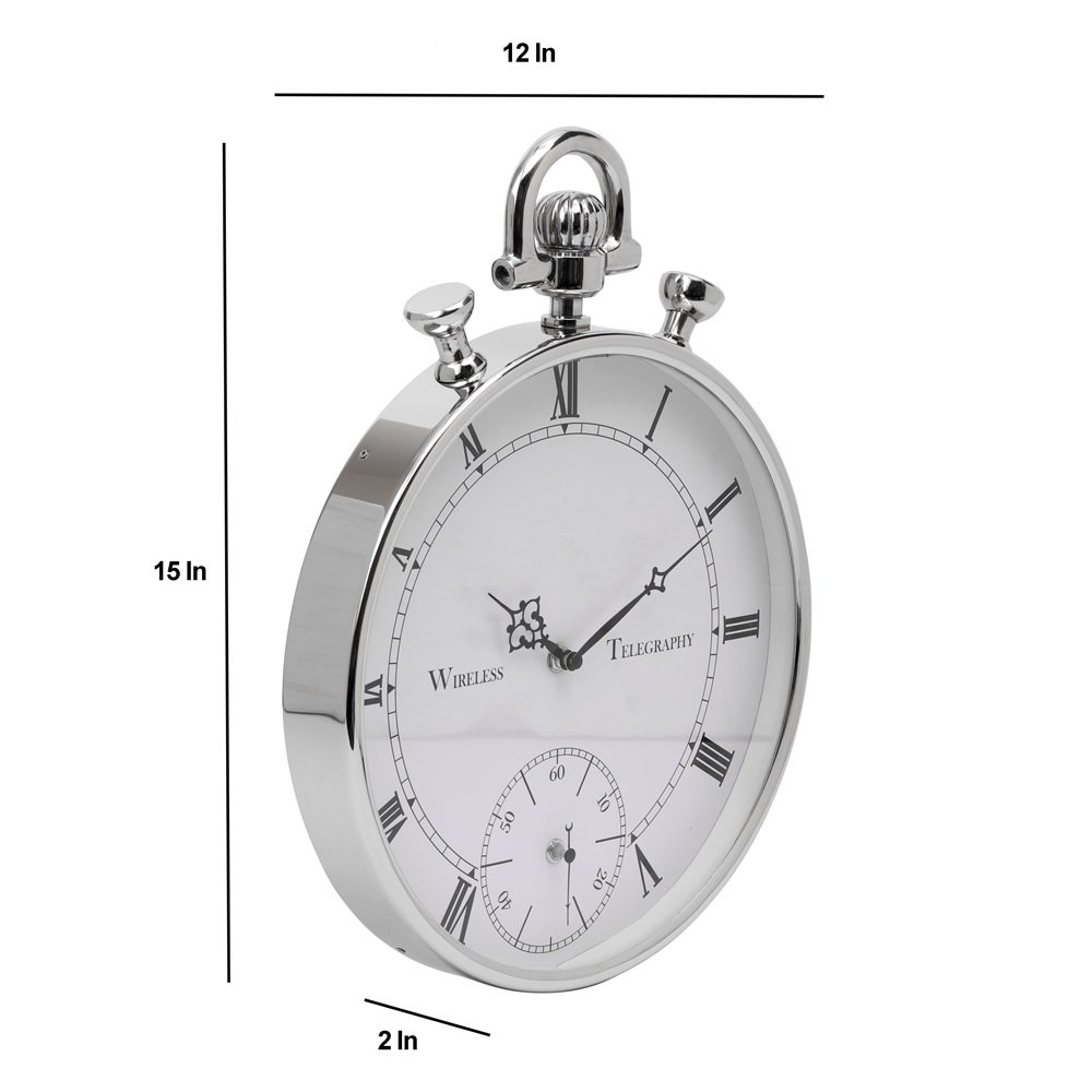 Deviating Seconds Silver Wall Clock image