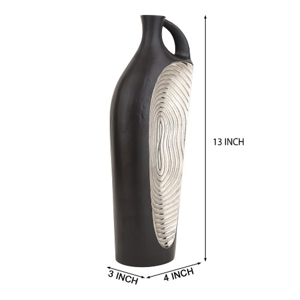 Alloy Art Vase in Black Silver image