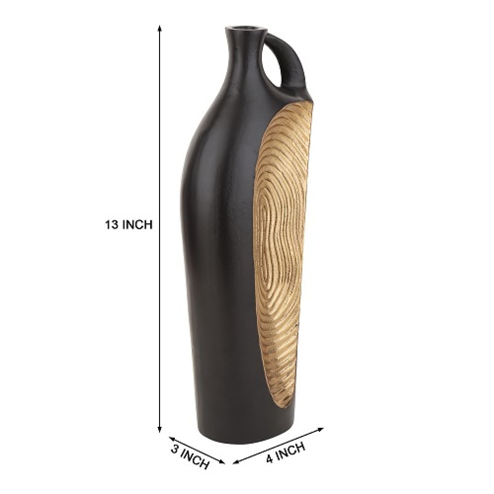 Alloy Art Vase in Black Gold image