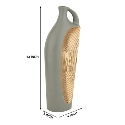 Alloy Art Vase in Green Gold image