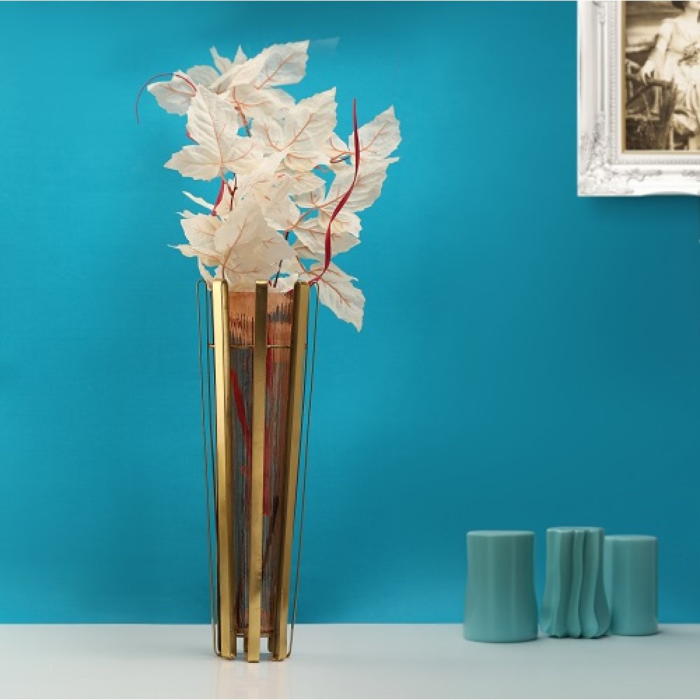 Allure Radiant Metal Hue Vase Amber image