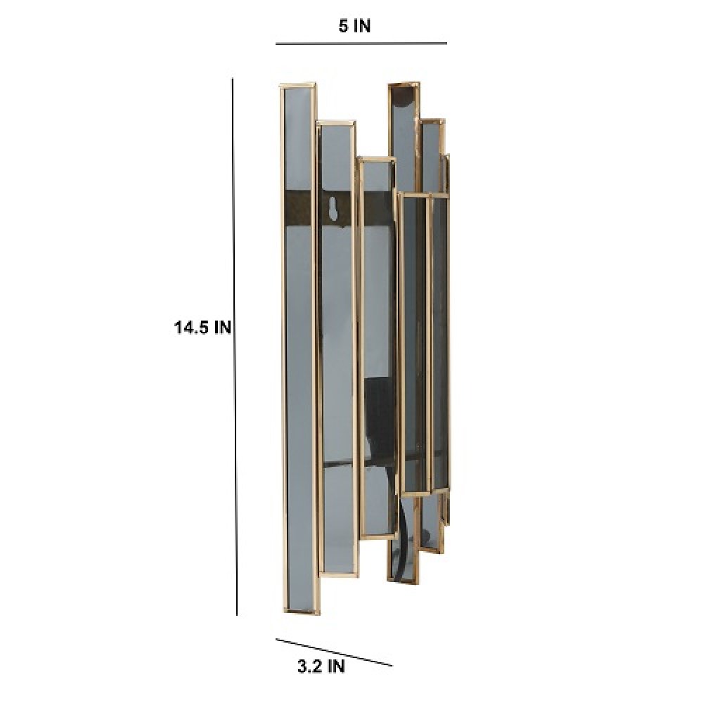 Arc De Luxe Black Wall Lamp with Black Glass image