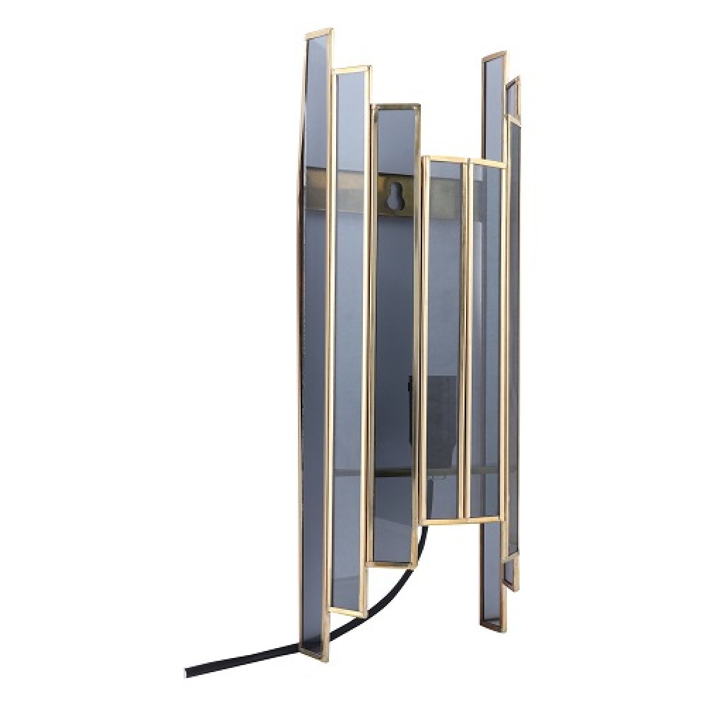 Arc De Luxe Black Wall Lamp with Black Glass image