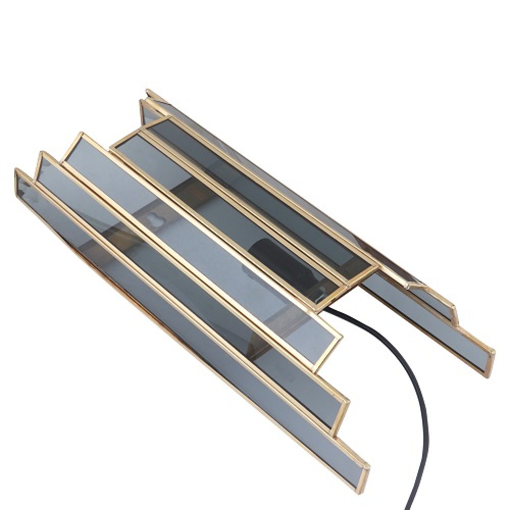 Arc De Luxe Black Wall Lamp with Black Glass image