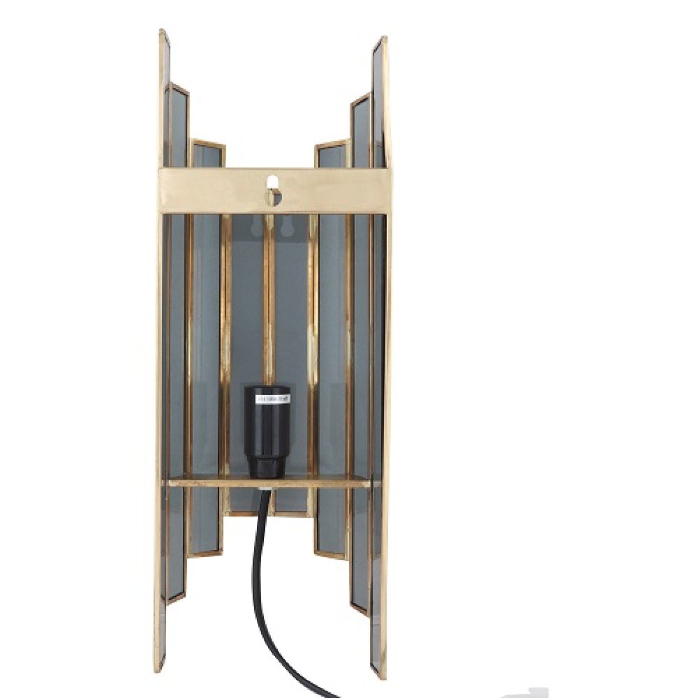Arc De Luxe Black Wall Lamp with Black Glass image