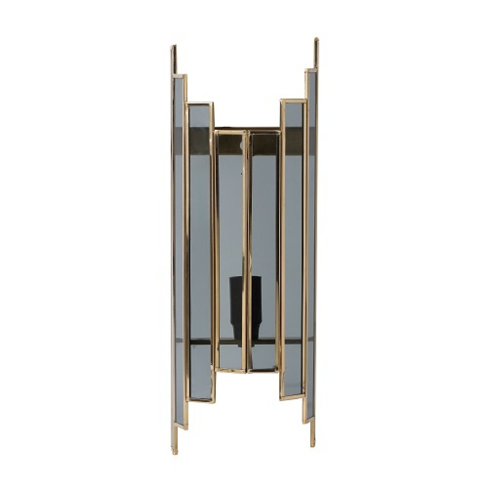 Arc De Luxe Black Wall Lamp with Black Glass image
