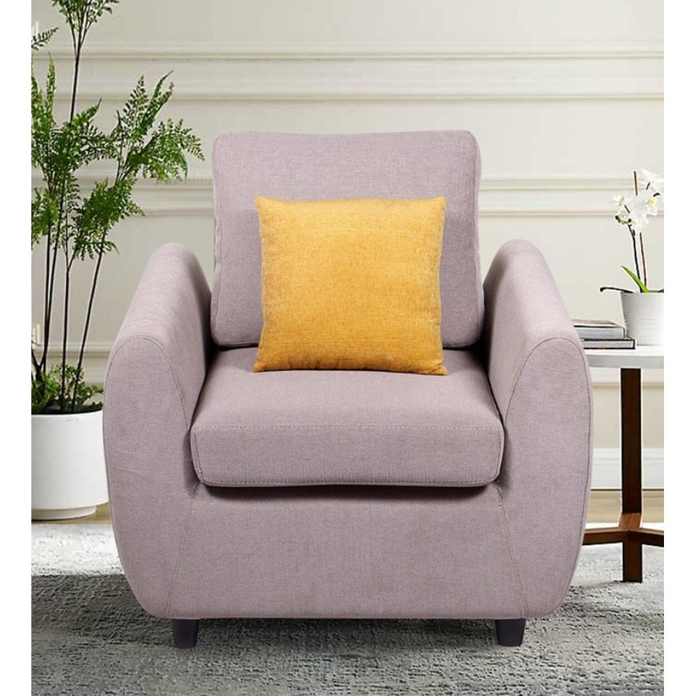 Droopy Fabric 1 Seater Sofa in Light Grey Colour image