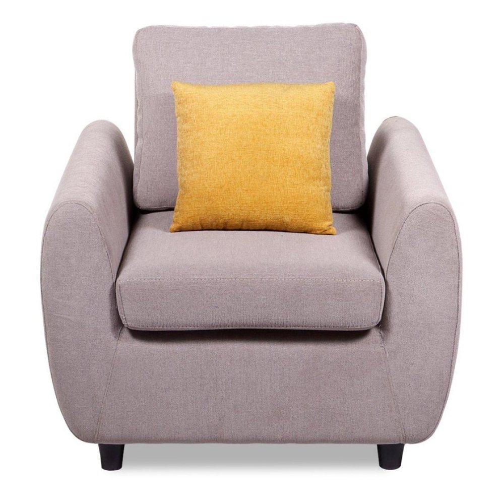 Droopy Fabric 1 Seater Sofa in Light Grey Colour image