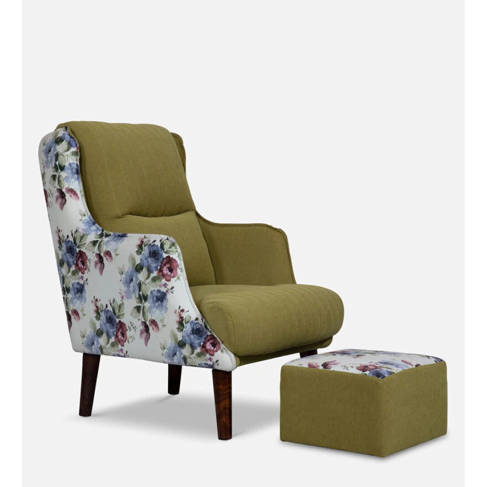 Jerrish Fabric Lounge Chair in Green Color image