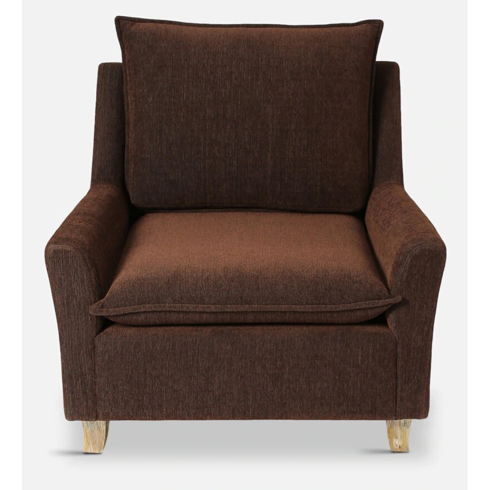 Alma Fabric Full Back Lounge Chair In Chestnut Brown Color image