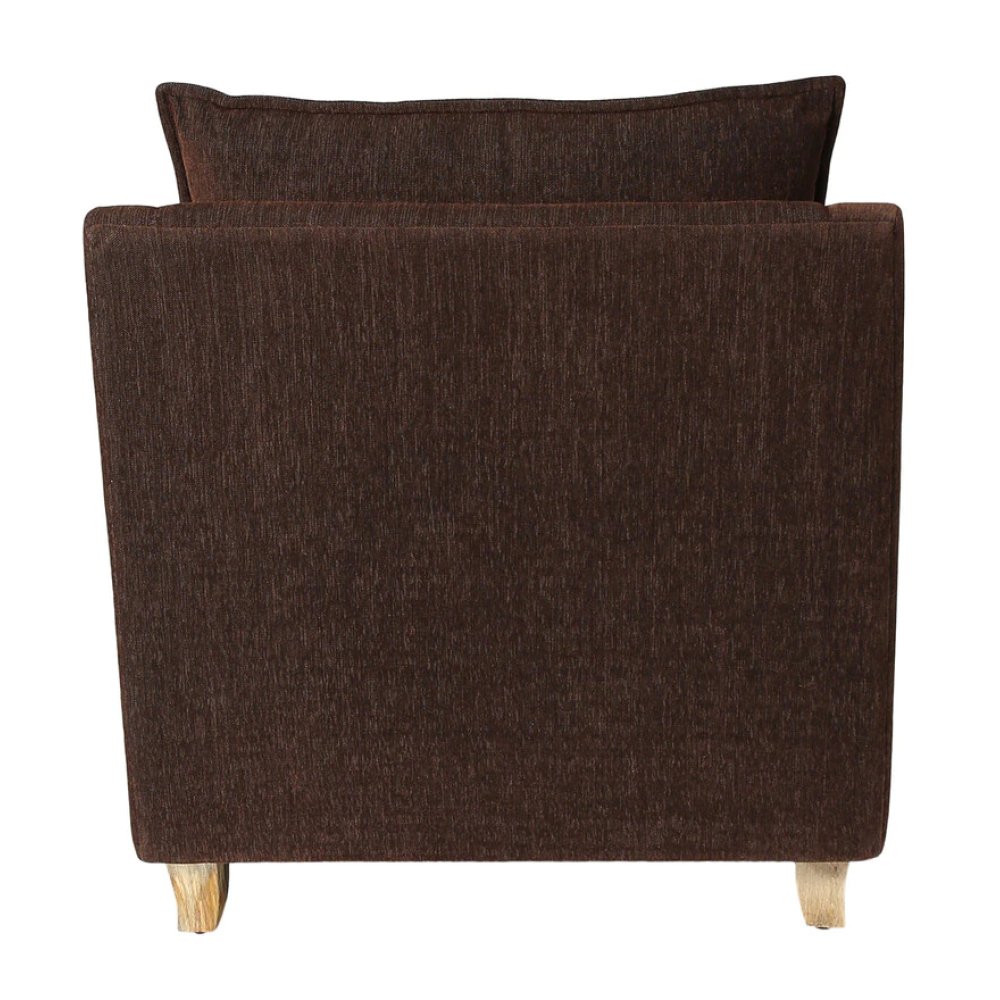 Alma Fabric Full Back Lounge Chair In Chestnut Brown Color image