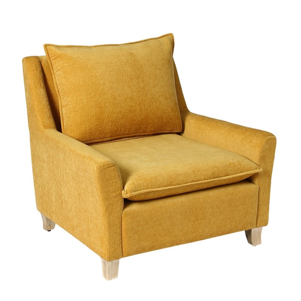 Alma Fabric Full Back Lounge Chair In Yellow Color image