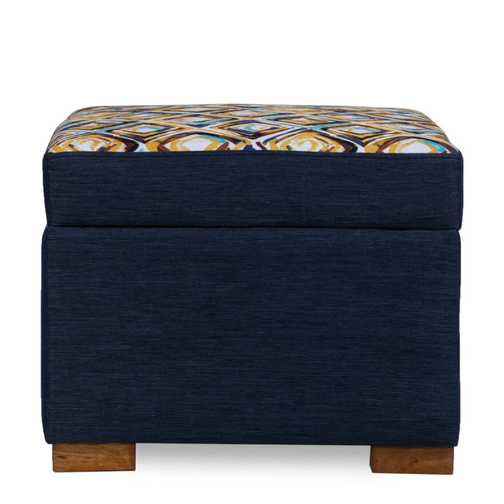 Otis Fabric Lounge Chair in Blue Color with Foot Stool image