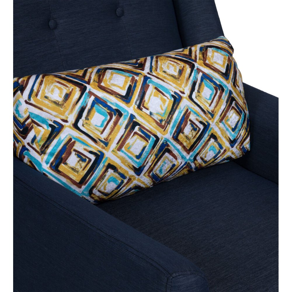 Otis Fabric Lounge Chair in Blue Color with Foot Stool image