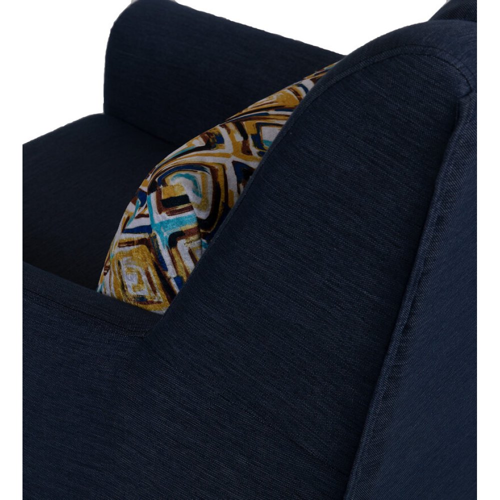 Otis Fabric Lounge Chair in Blue Color with Foot Stool image
