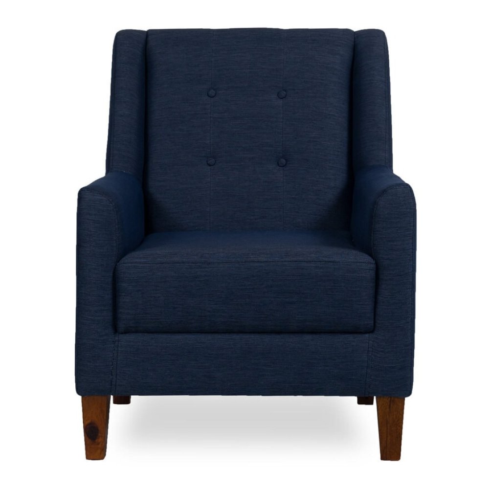 Otis Fabric Lounge Chair in Blue Color with Foot Stool image