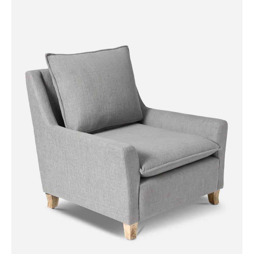 Alma Fabric Full Back Lounge Chair In Ash Grey Color image