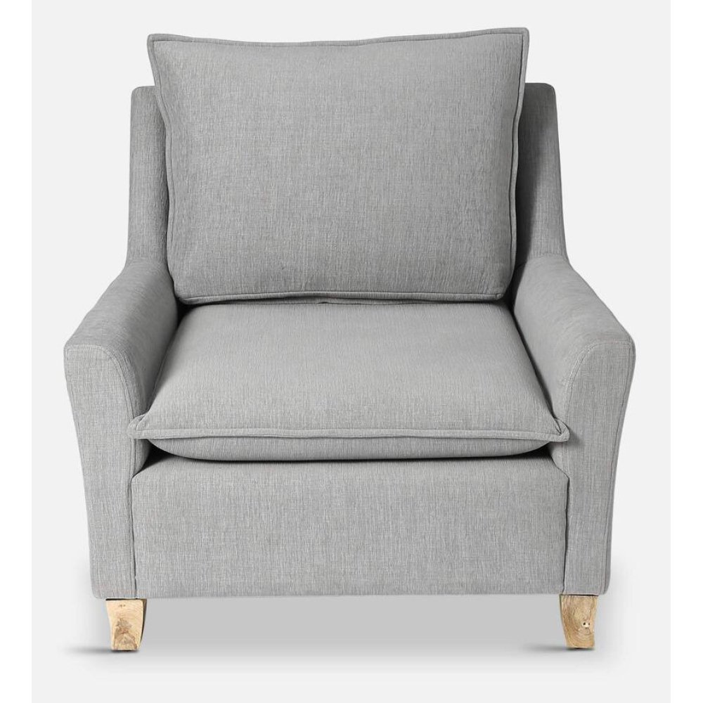 Alma Fabric Full Back Lounge Chair In Ash Grey Color image