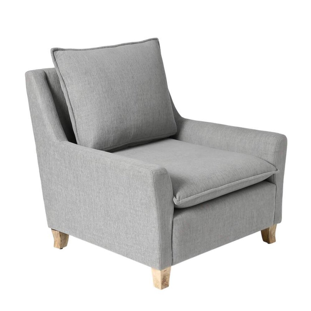 Alma Fabric Full Back Lounge Chair In Ash Grey Color image