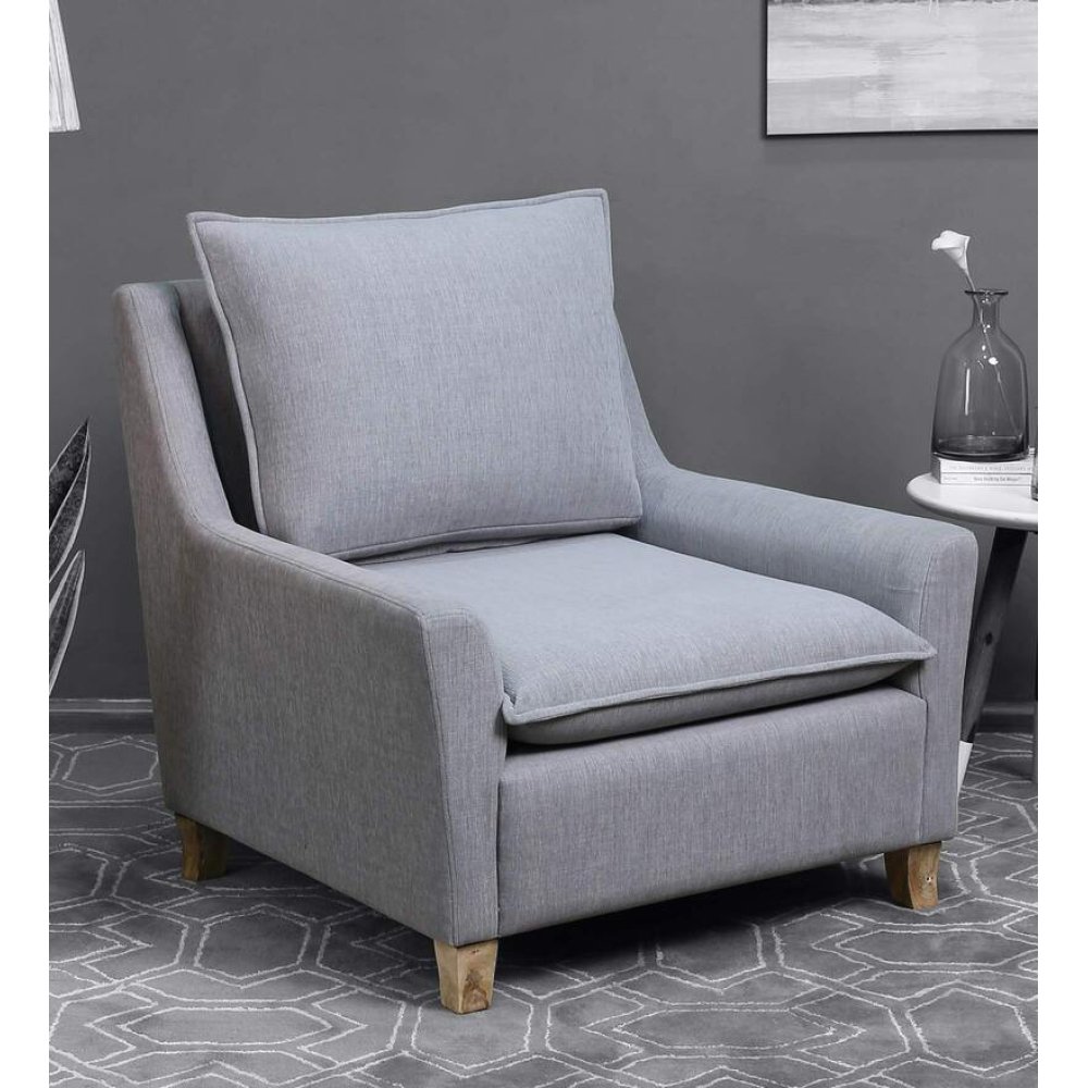 Alma Fabric Full Back Lounge Chair In Ash Grey Color image
