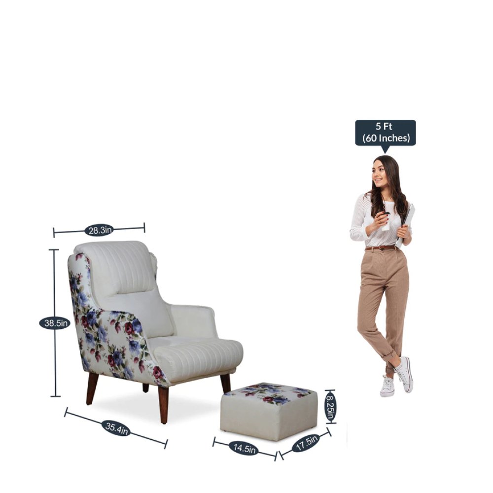 Jerrish Fabric Lounge Chair in Dark Cream Color image